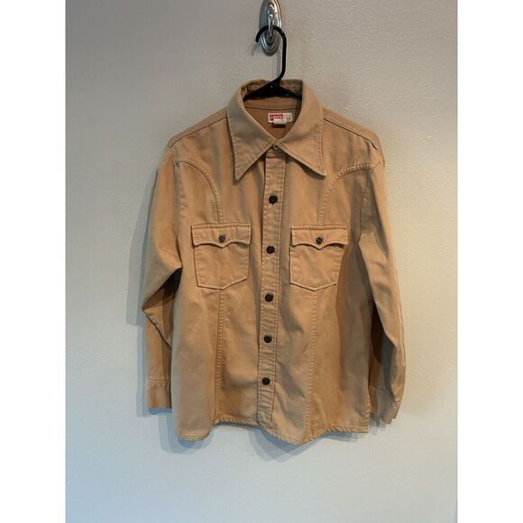 Vintage Levi’s Men’s Large Made In USA Shirt Jacket Khaki Tan - Picture 1 of 10